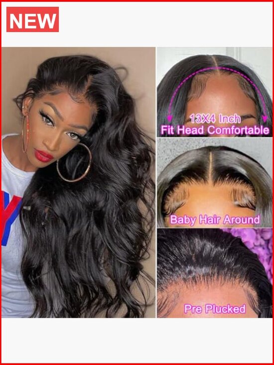 Body Wave Lace Front Wig Human Hair Pre Plucked with Baby Hair 200% Density main image 6